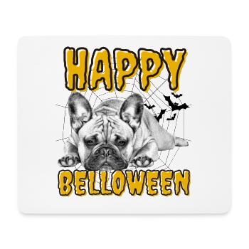HAPPY BELLOWEEN Halloween Hund Hunde Bulldogge - Mousepad (Querformat) - Weiß - Vorne