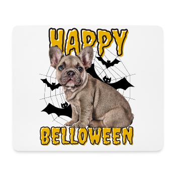 HAPPY BELLOWEEN Halloween Hund Hunde Bulldogge - Mousepad (Querformat) - Weiß - Vorne