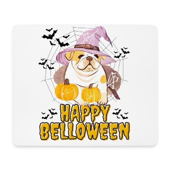 HAPPY BELLOWEEN Halloween Hund Hunde Bulldogge - Mousepad (Querformat) - Weiß - Vorne