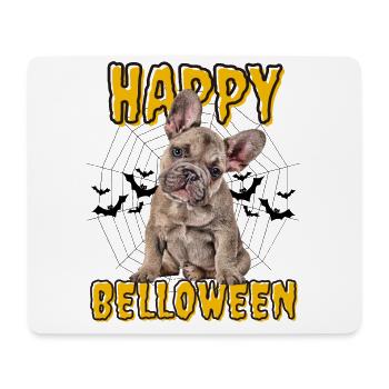 HAPPY BELLOWEEN Halloween Hund Hunde Bulldogge - Mousepad (Querformat) - Weiß - Vorne