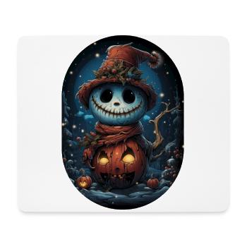 James le sympathique bonhomme de neige d’Halloween - Tapis de souris (format paysage) - blanc - Devant