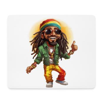 Tom the Rastafarian Reggae Style Cartoon Character. - Mouse Pad (horizontal) - white - Front