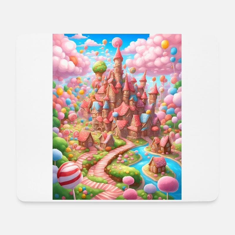 Süßigkeitenland, Süßigkeitenschloss, Traumland - Mousepad (Querformat) - Weiß