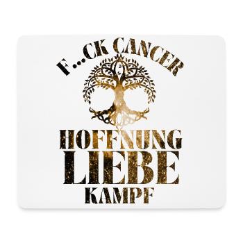 F...CK CANCER - HOFFNUNG, LIEBE & Kampf - Mousepad (Querformat) - Weiß - Vorne