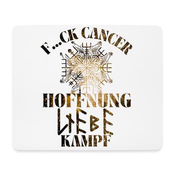 F...CK CANCER - HOFFNUNG, LIEBE & Kampf - Mousepad (Querformat) - Weiß - Vorne