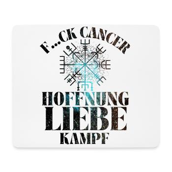 F...CK CANCER - HOFFNUNG, LIEBE & Kampf - Mousepad (Querformat) - Weiß - Vorne