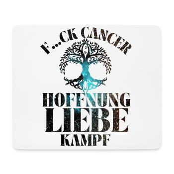 F...CK CANCER - HOFFNUNG, LIEBE & Kampf - Mousepad (Querformat) - Weiß - Vorne