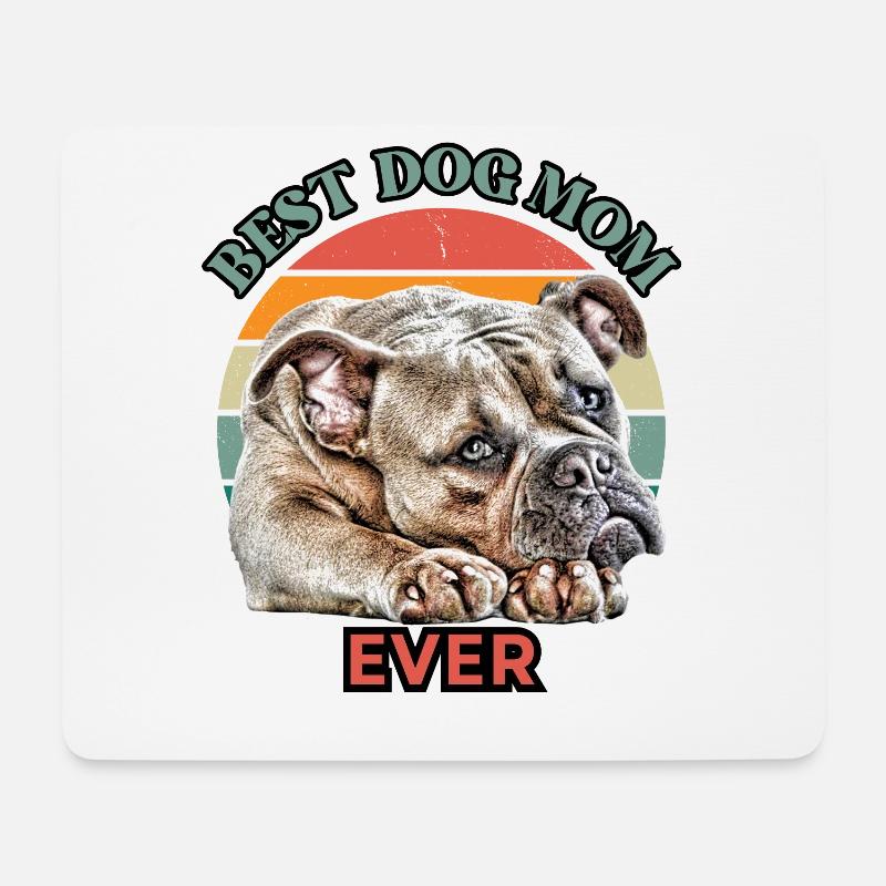 BEST DOG MOM Bulldogge Hund Hunde - Mousepad (Querformat) - Weiß