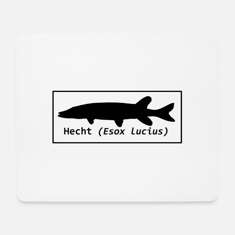 Hecht schwarz lateinisch - Mousepad (Querformat) - Weiß