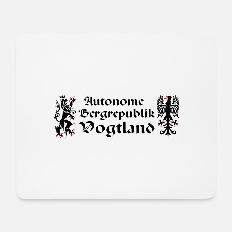 Vogtland autonom Greif Löwe Sachsen Bergrepublik - Mousepad (Querformat) - Weiß