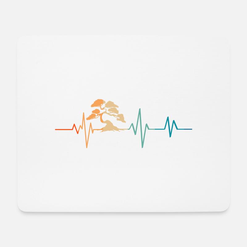 Bonsai heartbeat - gift idea - Mouse Pad (horizontal) - white