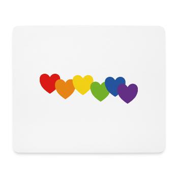 Hearts rainbow colors - Mouse Pad (horizontal) - white - Front