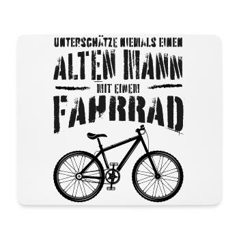 Alter Mann • Fahrrad | Vintage Retro Style - Mousepad (Querformat) - Weiß - Vorne