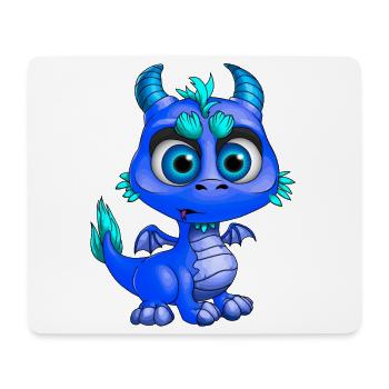 Baby Drache Blau | Niedlicher blauer Baby Drache - Mousepad (Querformat) - Weiß - Vorne