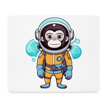 Affe Astronaut Illustration - Mousepad (Querformat) - Weiß - Vorne
