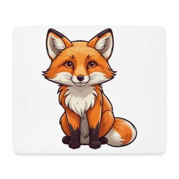 Fuchs Illustration - Mousepad (Querformat) - Weiß - Vorne