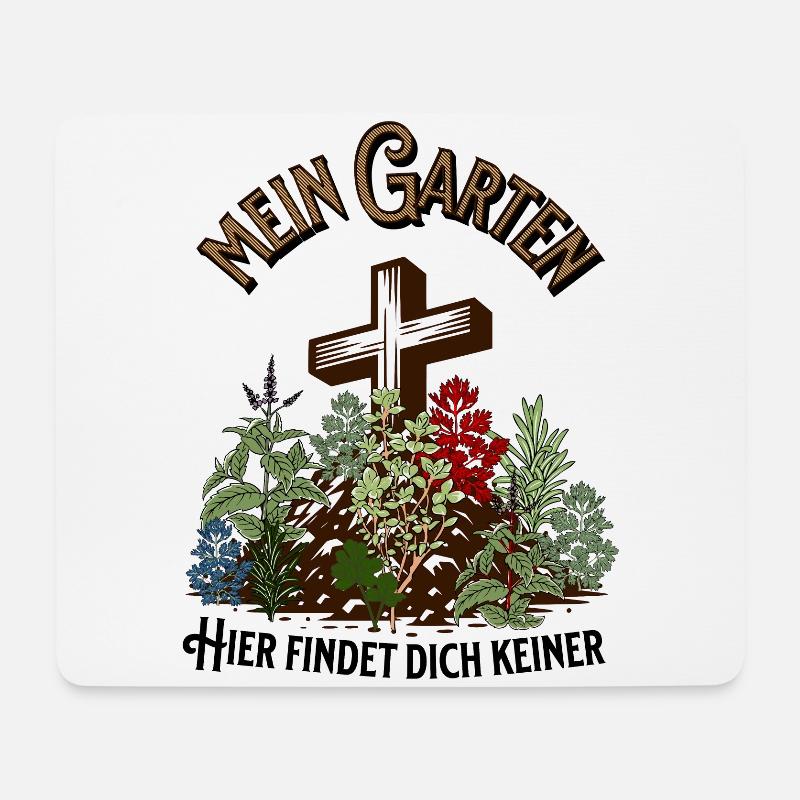Garten lustiger Spruch schwarzer Humor Gärtner - Mousepad (Querformat) - Weiß