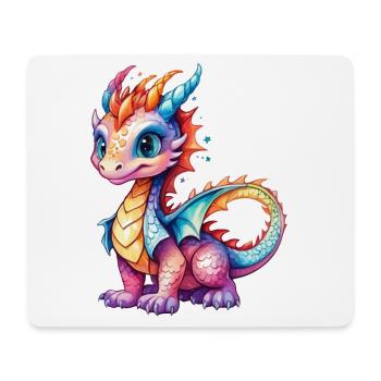 Drache Wasserfarben - Mousepad (Querformat) - Weiß - Vorne