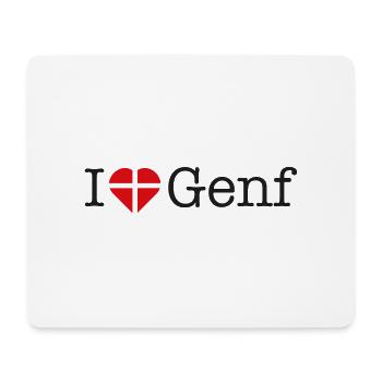 I love Genf - Mousepad (Querformat) - Weiß - Vorne