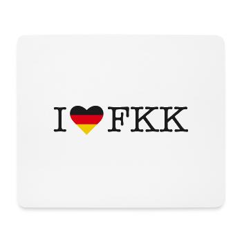 I love FKK - Mousepad (Querformat) - Weiß - Vorne