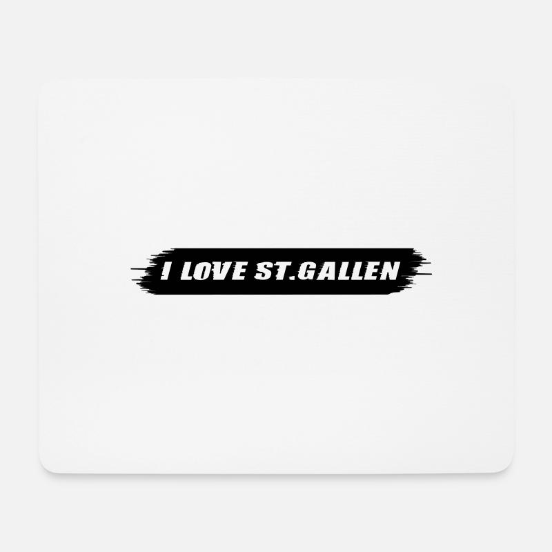 i love St. Gallen | Storm Effekt | Vectorgraphic - Mousepad (Querformat) - Weiß