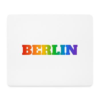Berlin Rainbow Text - Mouse Pad (horizontal) - white - Front