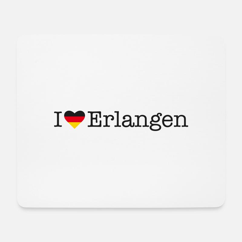 I love Erlangen - Mousepad (Querformat) - Weiß