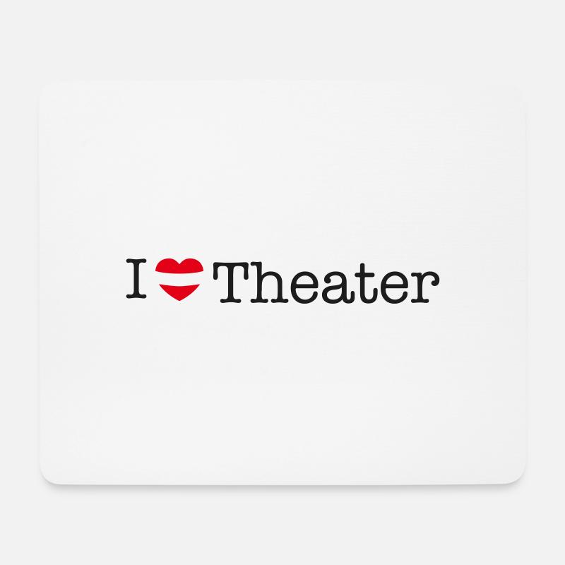 I love Theater - Mousepad (Querformat) - Weiß