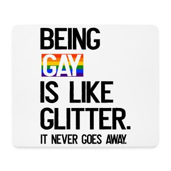 Being Gay LGBT CSD Gay Pride Glittering Rainbow - Mouse Pad (horizontal) - white - Front
