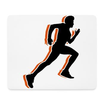 running laufen sprinten silhouette - Mousepad (Querformat) - Weiß - Vorne