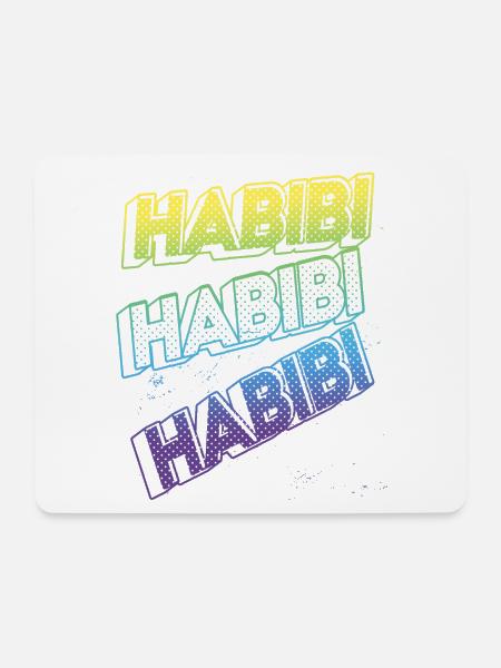 3D-Text Effect - Habibi - Mousepad (Querformat) - Weiß