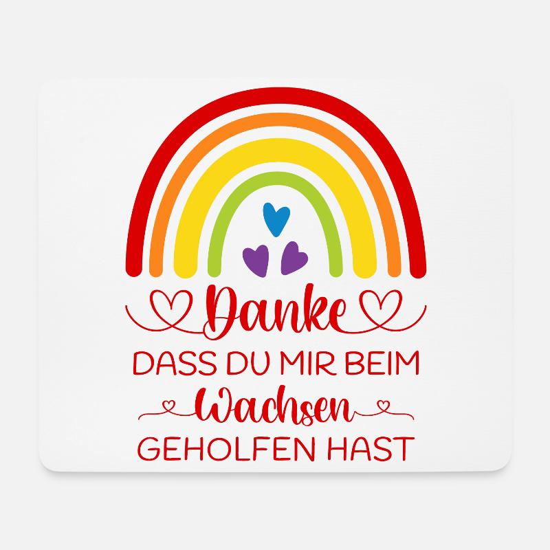 Boho Regenbogen bunt Danke sagen Kita Kindergarten - Mousepad (Querformat) - Weiß