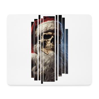 Dunkler Zauber: Der Totenkopf-Weihnachtsmann Skull - Mousepad (Querformat) - Weiß - Vorne