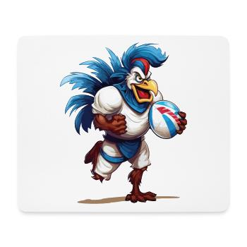 Rugby France Coq Ballon De Rugby Joueur Fan De Sport - Tapis de souris (format paysage) - blanc - Devant