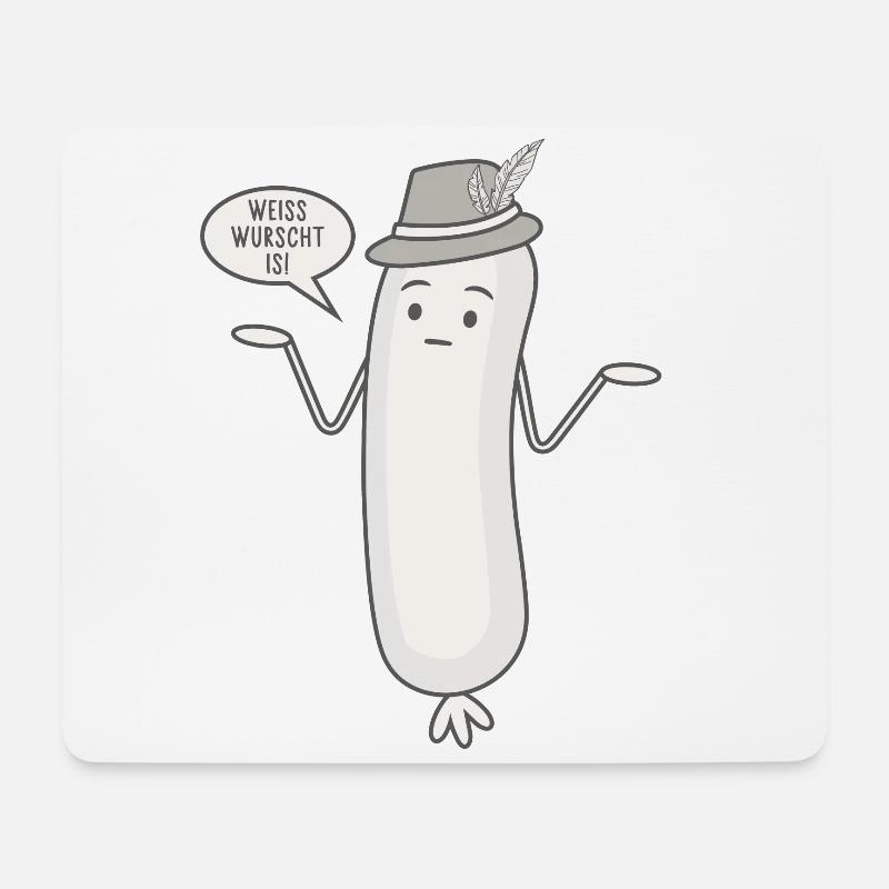 Lustige Weißwurst Spruch Wurst - Weiss wurscht is - Mousepad (Querformat) - Weiß