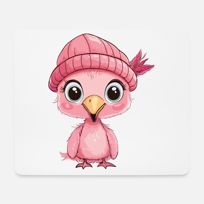 Flamingo Süß Niedlich Baby Kinder Tier Cartoon - Mousepad (Querformat) - Weiß