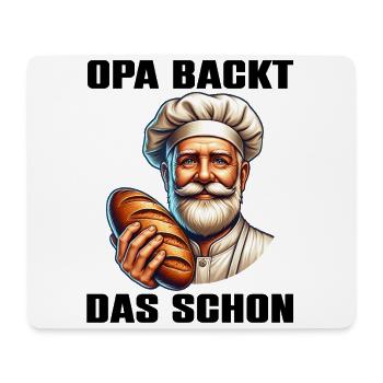 Grandpa is already baking it - baker with bread - Mouse Pad (horizontal) - white - Front