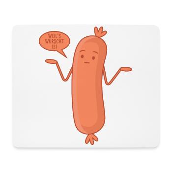 Wurst Bockwurscht Egal Bockwurst Weil's wurscht is - Mousepad (Querformat) - Weiß - Vorne
