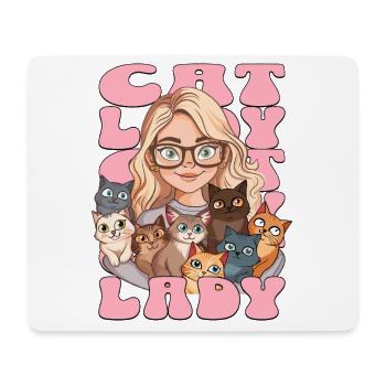 Chat Dame Chats Femme Fille J’aime les chats Drôle - Tapis de souris (format paysage) - blanc - Devant