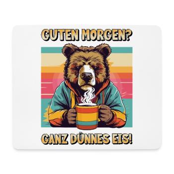 Good morning very thin bear coffee funny - Mouse Pad (horizontal) - white - Front