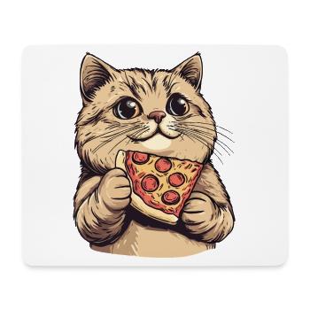 Cat I Love Cats And Pizza Funny Funny Humor - Mouse Pad (horizontal) - white - Front
