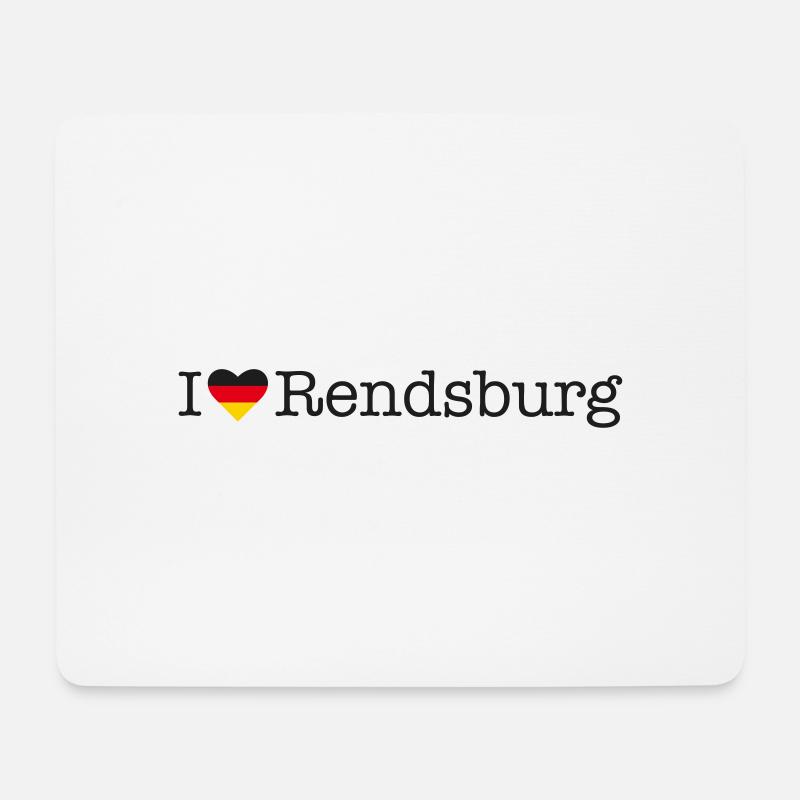 I love Rendsburg - Mousepad (Querformat) - Weiß