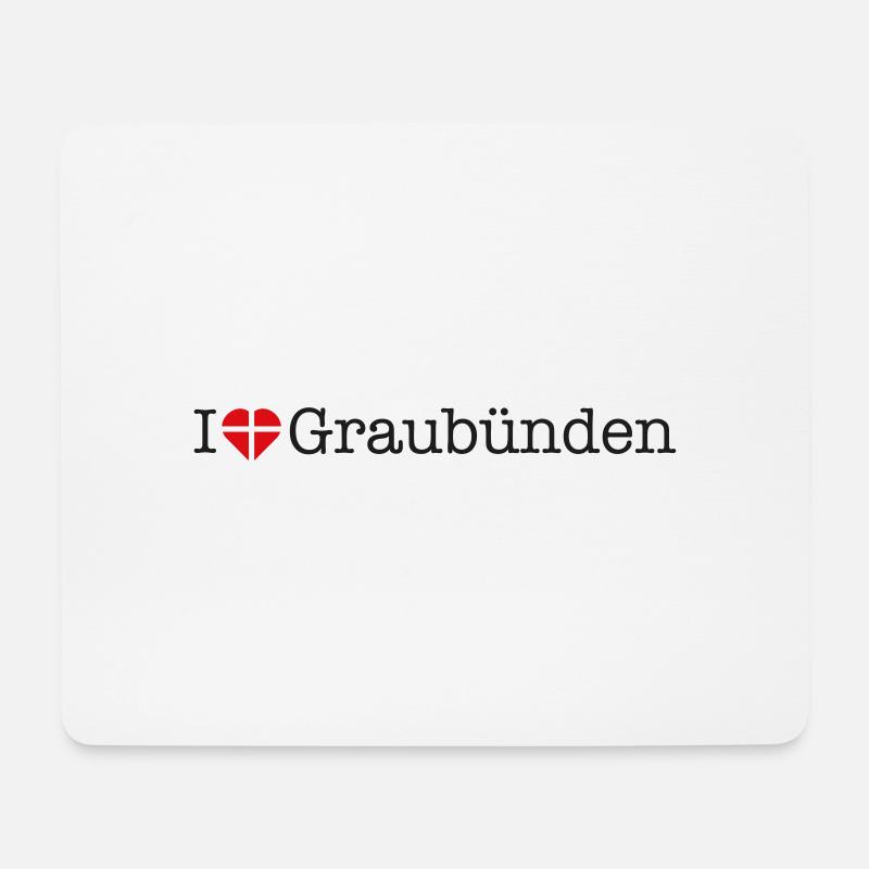 I love Graubünden - Mousepad (Querformat) - Weiß