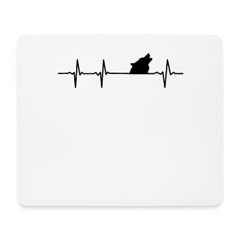 Wolf Herzschlag Puls Wölfe Rudel Team Geschenk - Mousepad (Querformat) - Weiß - Vorne