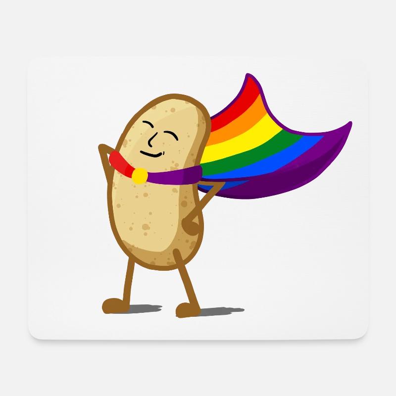 Regenbogen Kartoffel - Mousepad (Querformat) - Weiß