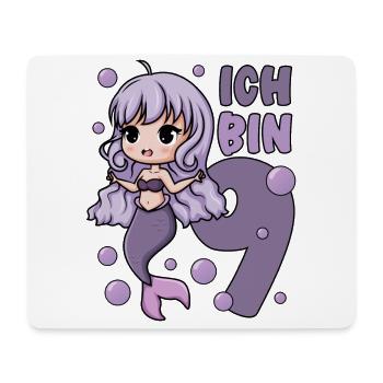 9. Geburtstag Mädchen süße Meerjungfrau Ich bin 9 - Mousepad (Querformat) - Weiß - Vorne