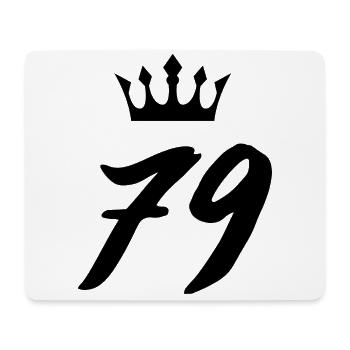 79 Zahl Krone - Mousepad (Querformat) - Weiß - Vorne