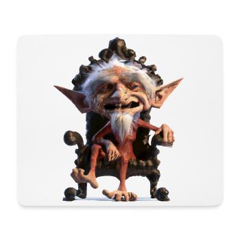 Gnome Sur Son Trône - Tapis de souris (format paysage) - blanc - Devant