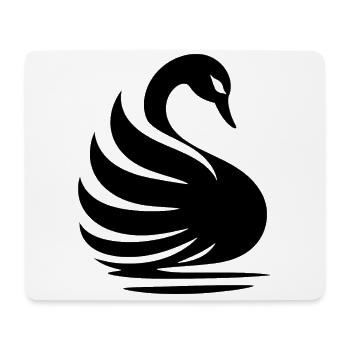 Elegant Swan Silhouette: Grace on the Water - Mouse Pad (horizontal) - white - Front