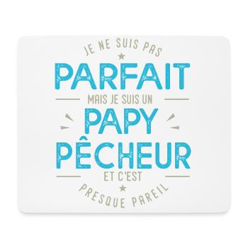 je suis un papy pêcheur cadeau papi pêche pêcheur - Tapis de souris (format paysage) - blanc - Devant